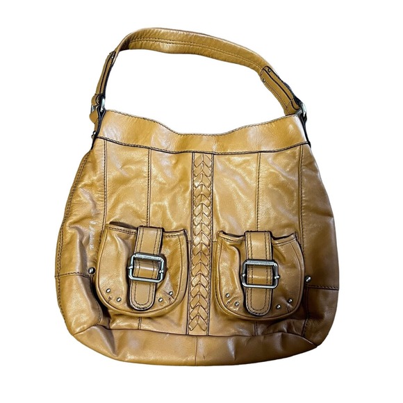Tignanello Purse Hobo Tan Satchel‎ Leather Large Purse QVC - Picture 1 of 5